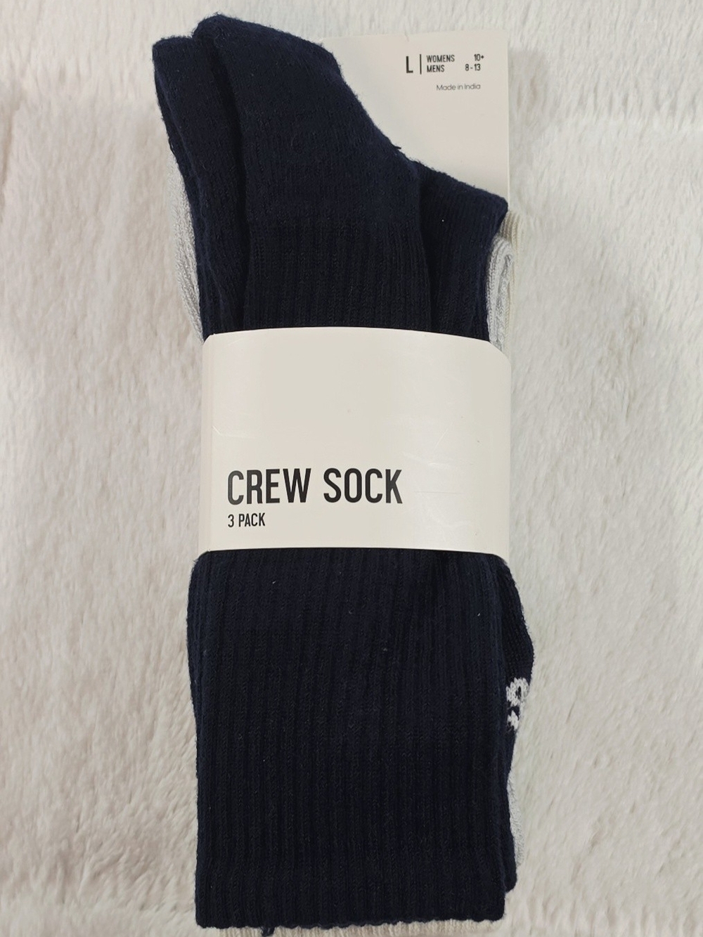 DSG Navy & Light Gray Men's Crew Socks 3-Pack(SOC-23)